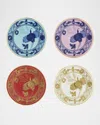 Ginori 1735 Oriente Italiano Assorted Coasters, Set Of 4 In Oriente Italiano Assorted