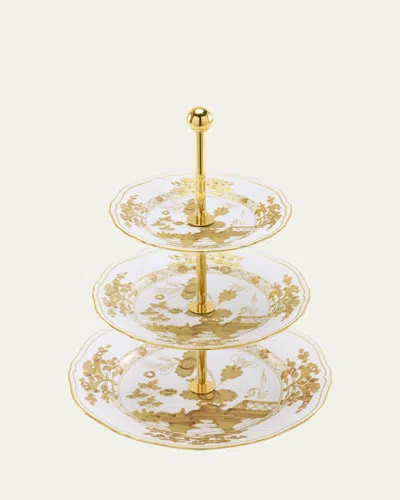 Ginori 1735 Oriente Italiano Aurum 3-tier Stand In Gold
