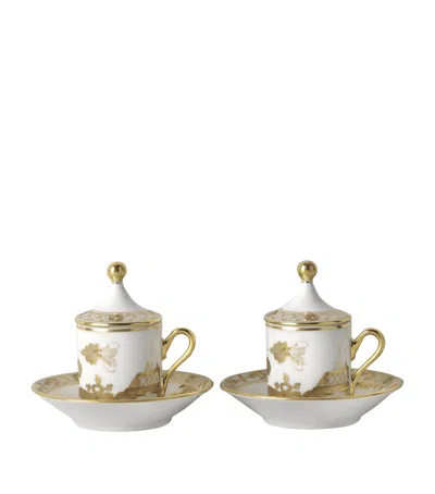 Ginori 1735 Oriente Italiano Aurum Coffee Cup And Saucer In White