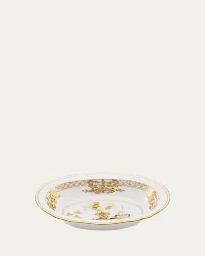 Ginori 1735 Oriente Italiano Aurum Deep Oval Serving Bowl In White