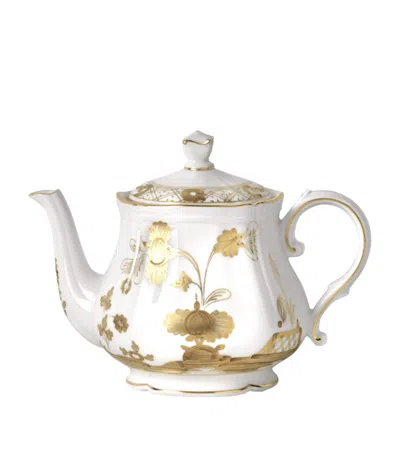 Ginori 1735 Oriente Italiano Aurum Teapot In White