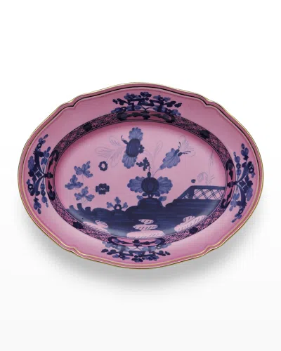 Ginori 1735 Oriente Italiano Azael Oval Platter In Pink