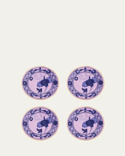 Ginori 1735 Oriente Italiano Azalea Coasters, Set Of 4 In Oi Azalea