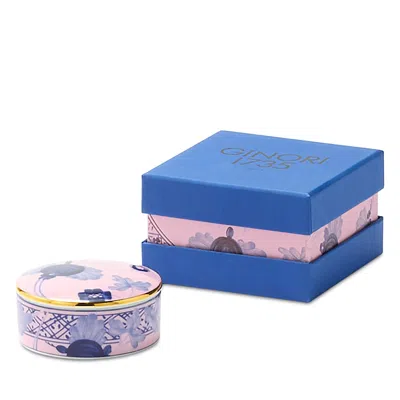 Ginori 1735 Oriente Italiano Azalea Round Box With Cover, Small In Pink
