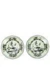 Ginori 1735 Oriente Italiano Bread Plate (set Of Two) In Green