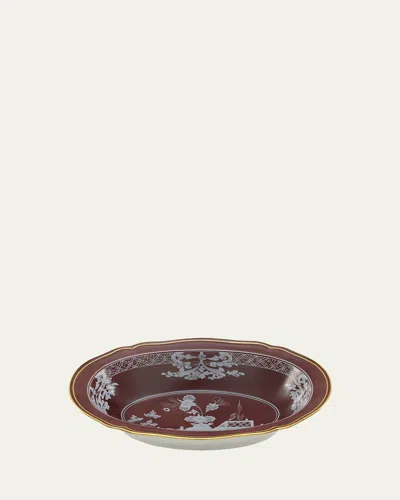 Ginori 1735 Oriente Italiano Castagna Deep Oval Serving Bowl In Brown