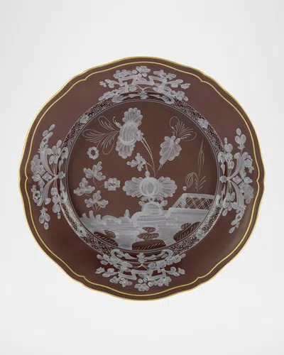 Ginori 1735 Oriente Italiano Castagna Dessert Plate In Brown