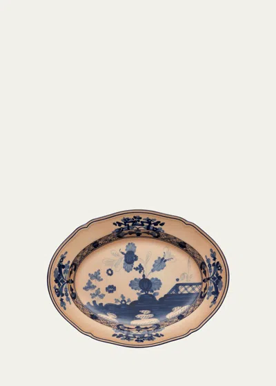 Ginori 1735 Oriente Italiano Cipria Oval Platter In Brown