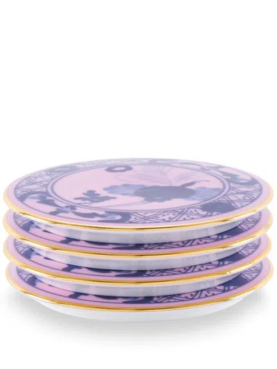 Ginori 1735 Oriente Italiano Coaster (set Of Four) In Pink