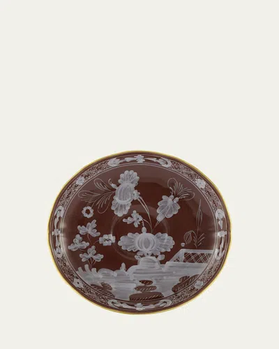 Ginori 1735 Oriente Italiano Coffee Saucer, Castagna In Brown