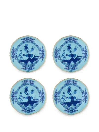 Ginori 1735 Oriente Italiano Dessert Plates In Blue