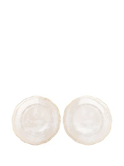 Ginori 1735 Oriente Italiano Flat Plate (set Of Two) In Neutrals