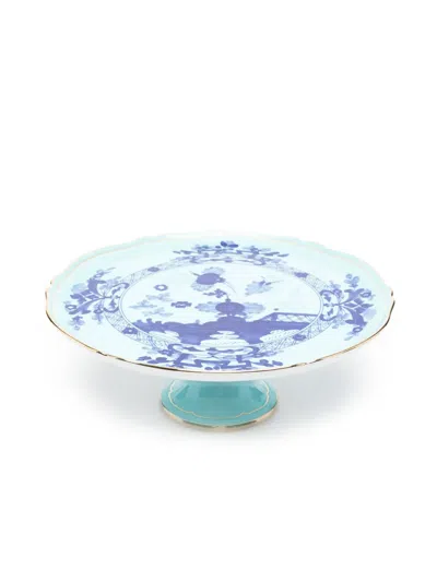 Ginori 1735 Oriente Italiano Floral-pattern Cake Stand (30,5cm X 11.5cm) In Blue