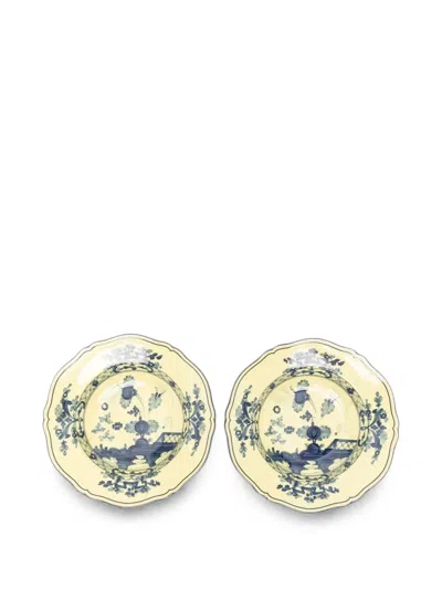 Ginori 1735 Oriente Italiano Floral-print Soup Plates (set Of Two) In Multi