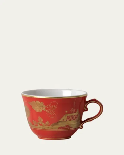 Ginori 1735 Oriente Italiano Gold Coffee Cup, Rubrum In Red