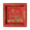 Ginori 1735 Oriente Italiano Gold Large Square Change Tray In Red