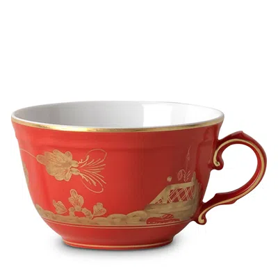 Ginori 1735 Oriente Italiano Gold Tea Cup In Red