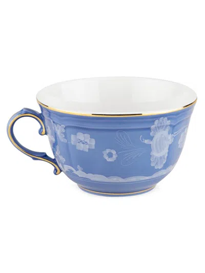 Ginori 1735 Oriente Italiano Gold-rimmed Tea Cup In Blue