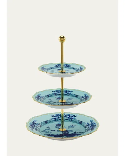 Ginori 1735 Oriente Italiano Iris 3-tier Stand In Multi