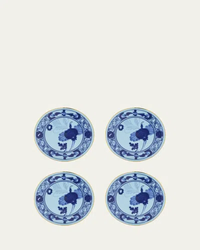 Ginori 1735 Oriente Italiano Iris Coasters, Set Of 4 In Oi Iris