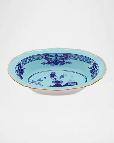 Ginori 1735 Oriente Italiano Iris Deep Oval Serving Bowl