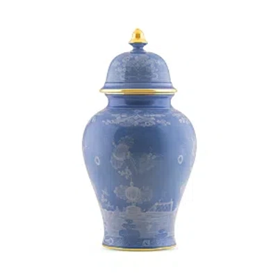 Ginori 1735 Oriente Italiano Large Potiche Vase With Cover In Light Blue