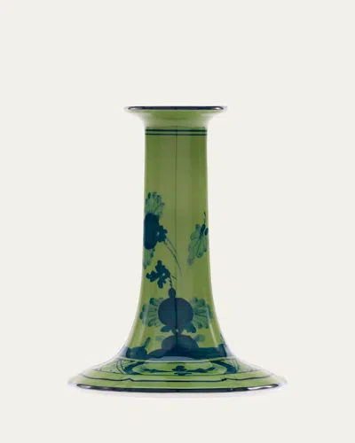 Ginori 1735 Oriente Italiano Malachite Candle Holder In Green