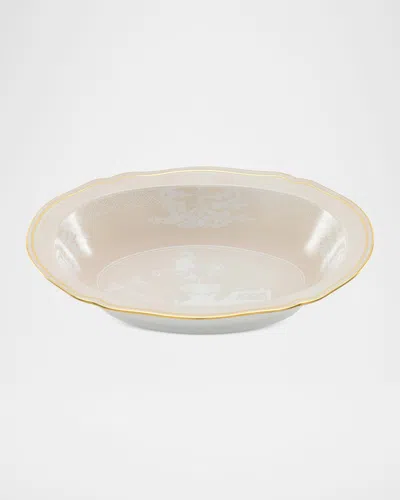 Ginori 1735 Oriente Italiano Meringa Deep Oval Serving Bowl In White