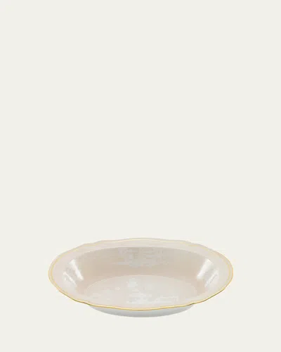 Ginori 1735 Oriente Italiano Meringa Deep Oval Serving Bowl In Neutral