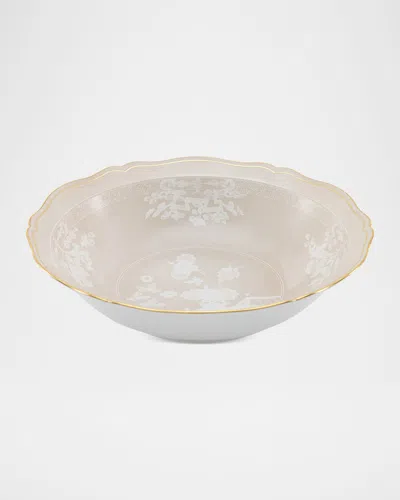 Ginori 1735 Oriente Italiano Meringa Deep Round Serving Bowl In White
