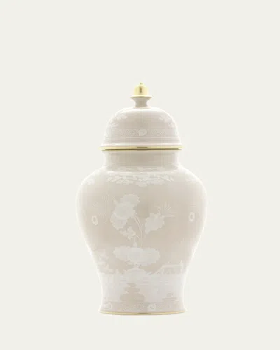 Ginori 1735 Oriente Italiano Meringa Large Potiche Vase - 15" In White