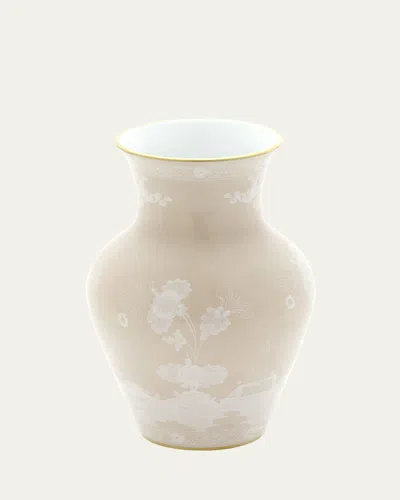 Ginori 1735 Oriente Italiano Meringa Ming Vase - 10" In Burgundy