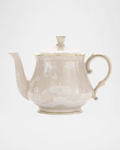Ginori 1735 Oriente Italiano Meringa Teapot For 6, 24 Oz. In Oi Meringa