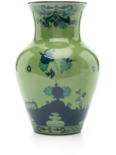 Ginori 1735 Oriente Italiano Ming Vase In Green