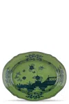 Ginori 1735 'oriente Italiano' Oval Course Plate In Green
