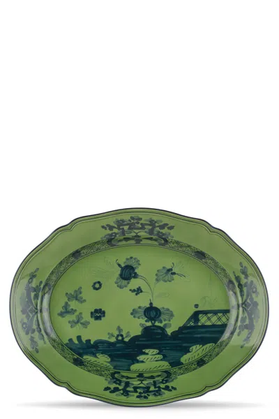 Ginori 1735 'oriente Italiano' Oval Course Plate In Green