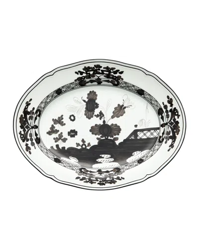 Ginori 1735 Oriente Italiano Oval Platter, Albus In Grey