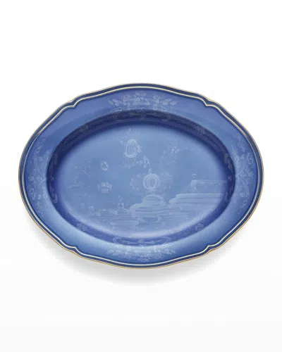 Ginori 1735 Oriente Italiano Oval Platter, Pervinca In Brown