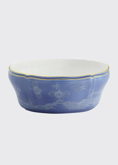 Ginori 1735 Oriente Italiano Oval Salad Bowl In Blue