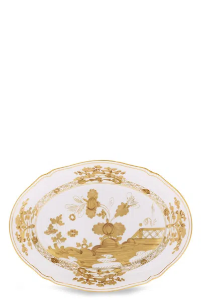 Ginori 1735 'oriente Italiano' Oval Serving Plate In Gold