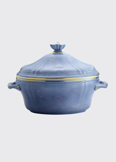 Ginori 1735 Oriente Italiano Oval Tureen With Cover In Blue