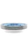 Ginori 1735 Oriente Italiano Plate (set Of Four) In Blue
