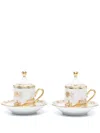 Ginori 1735 Oriente Italiano Porcelain Coffee Cup (set Of Two) In Weiss