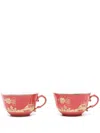 Ginori 1735 Oriente Italiano Porcelain Tea Cup (set Of Two) In Red