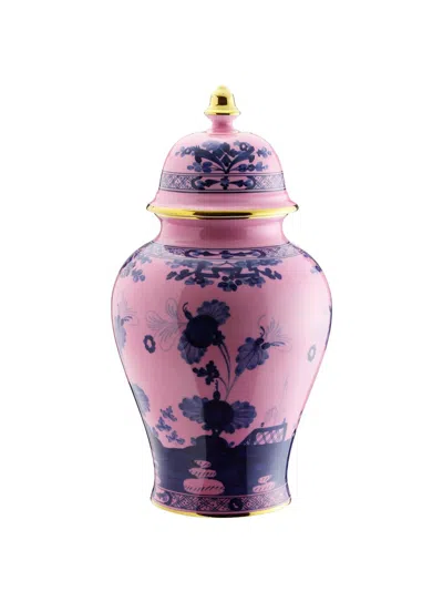 Ginori 1735 Oriente Italiano Potiche Vase In Pink
