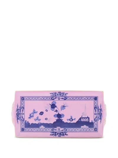 Ginori 1735 Oriente Italiano Rectangular Tray In Pink
