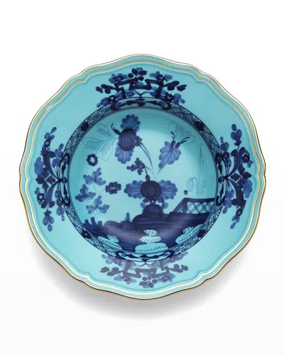 Ginori 1735 Oriente Italiano Rim Soup Plate, Iris In Blue