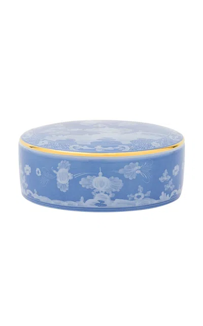 Ginori 1735 Oriente Italiano Round Box With Cover In Blue