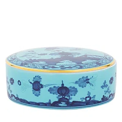 Ginori 1735 Oriente Italiano Round Box With Cover In Blue