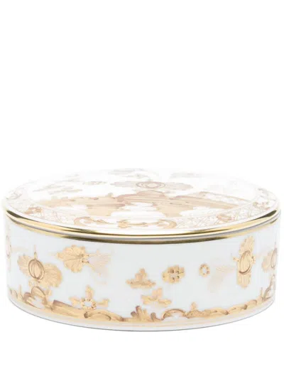 Ginori 1735 Oriente Italiano Round Box With Cover In White